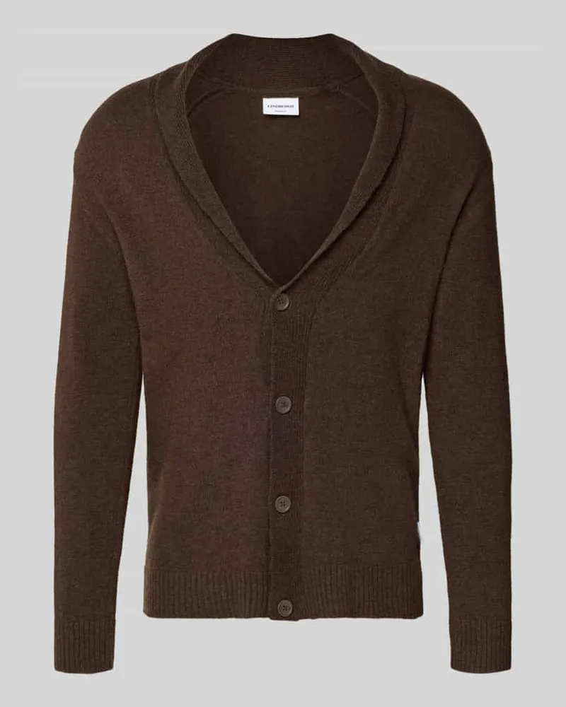 Lindbergh Strickjacke mit Knopfleiste Dunkelbraun