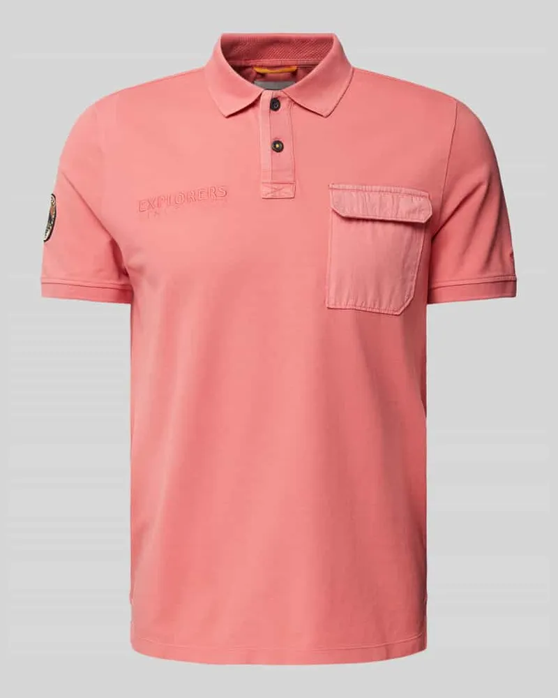 Camel Active Poloshirt mit Label-Stitching 