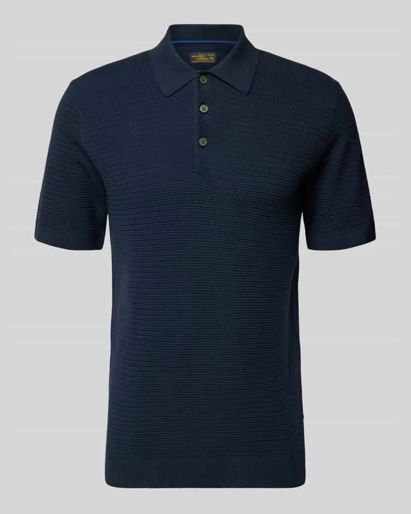 Jack & Jones Regular Fit Poloshirt mit Strukturmuster Modell 'Riley Marine