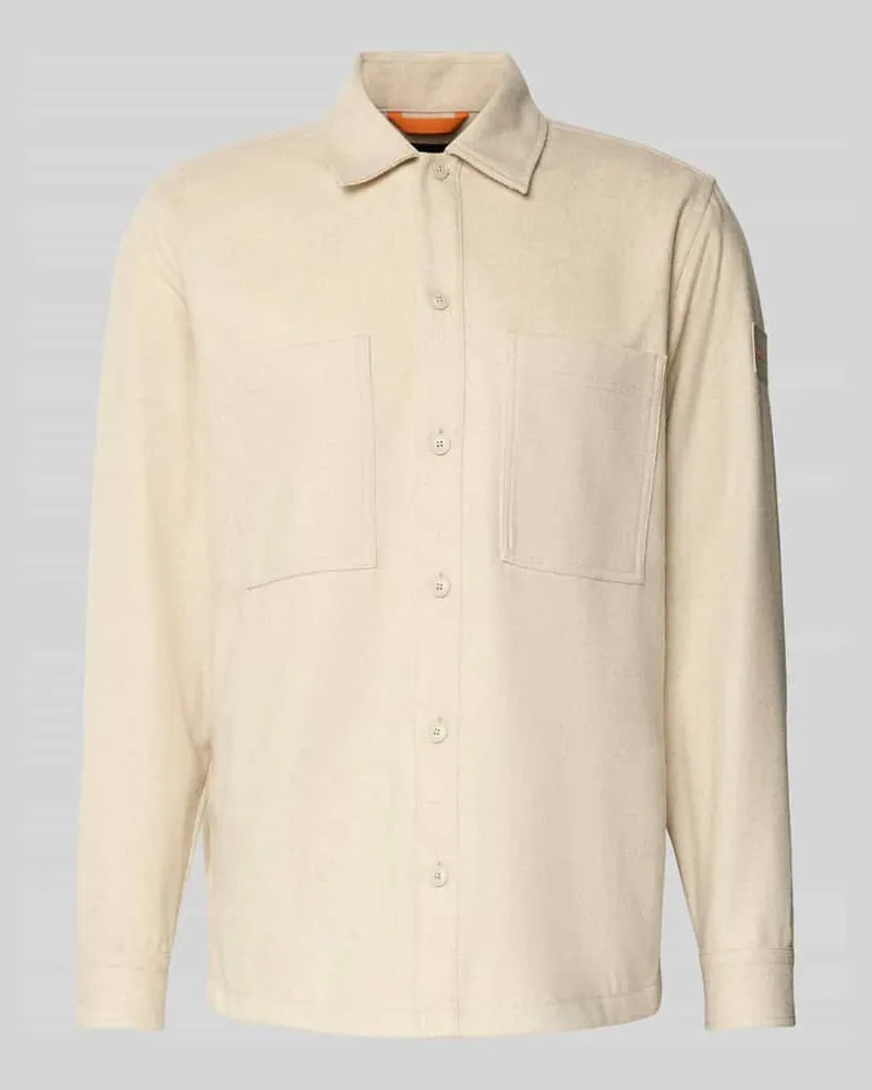 HUGO BOSS Loose Fit Freizeithemd mit Woll-Anteil Modell 'LOCKY 