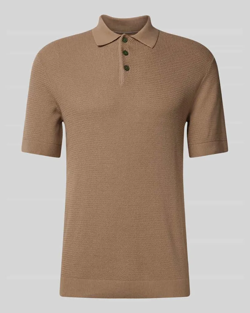 Jack & Jones Regular Fit Poloshirt mit Strukturmuster Modell 'COOPER Taupe