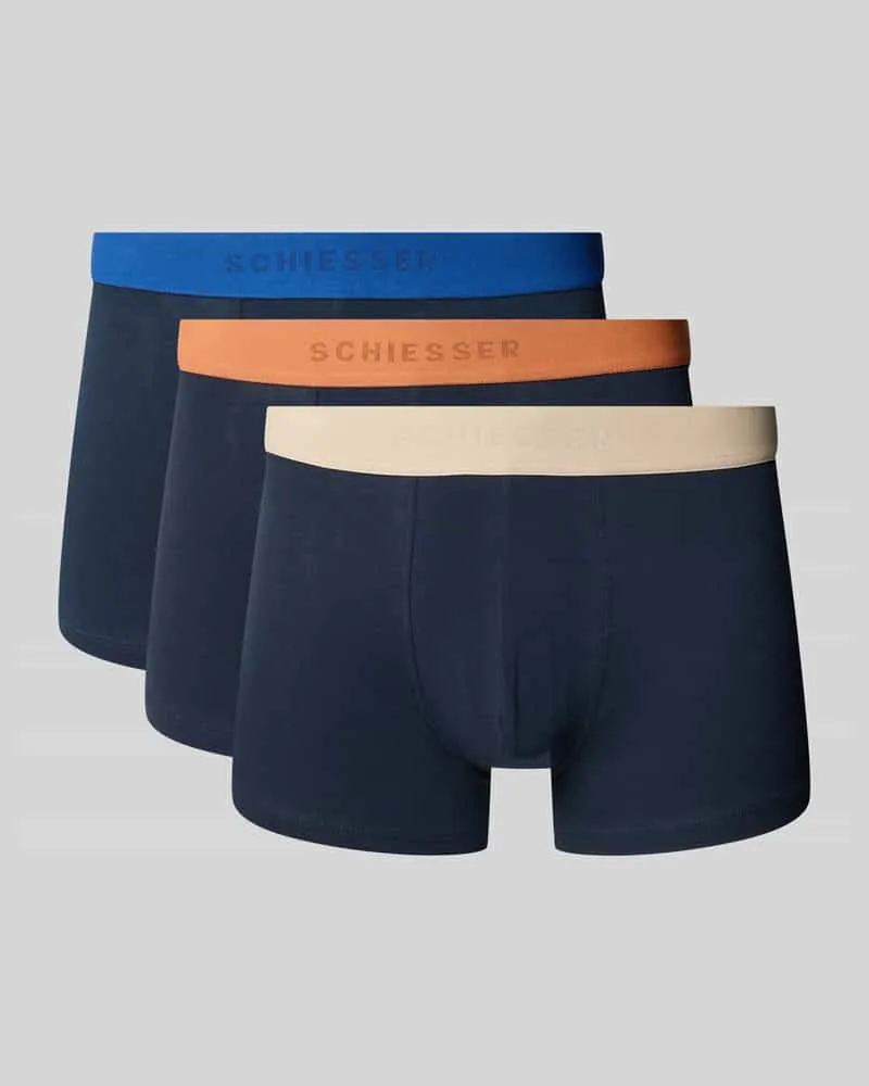 Schiesser Regular Fit Trunks aus Baumwoll-Mix im 3er-Pack Black