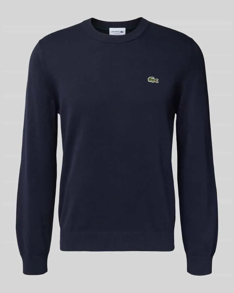 Lacoste Regular Fit Strickpullover aus Baumwoll-Mix Marine