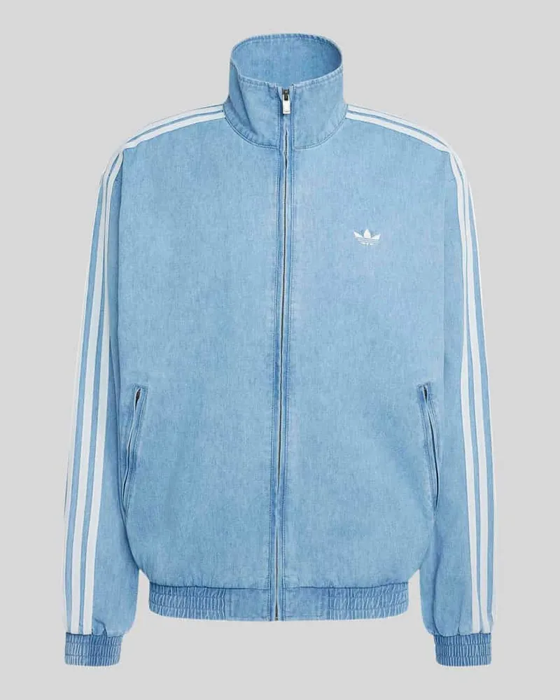 adidas Loose Fit Trainingsjacke aus Baumwoll-Mix Modell 'FIREBIRD Jeansblau
