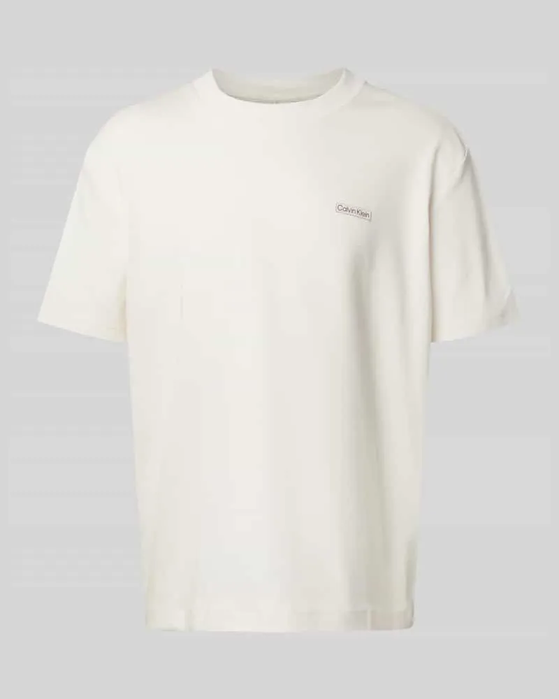 Calvin Klein T-Shirt mit Label-Patch Offwhite