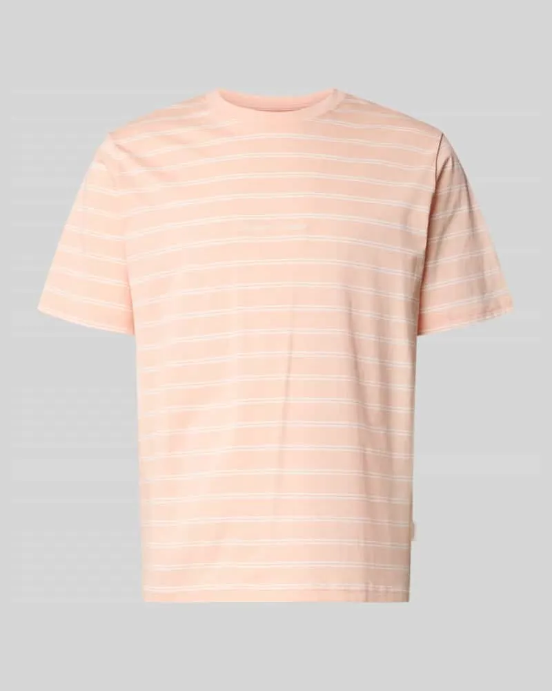 Jack & Jones T-Shirt mit Streifenmuster und Label-Stitching Apricot