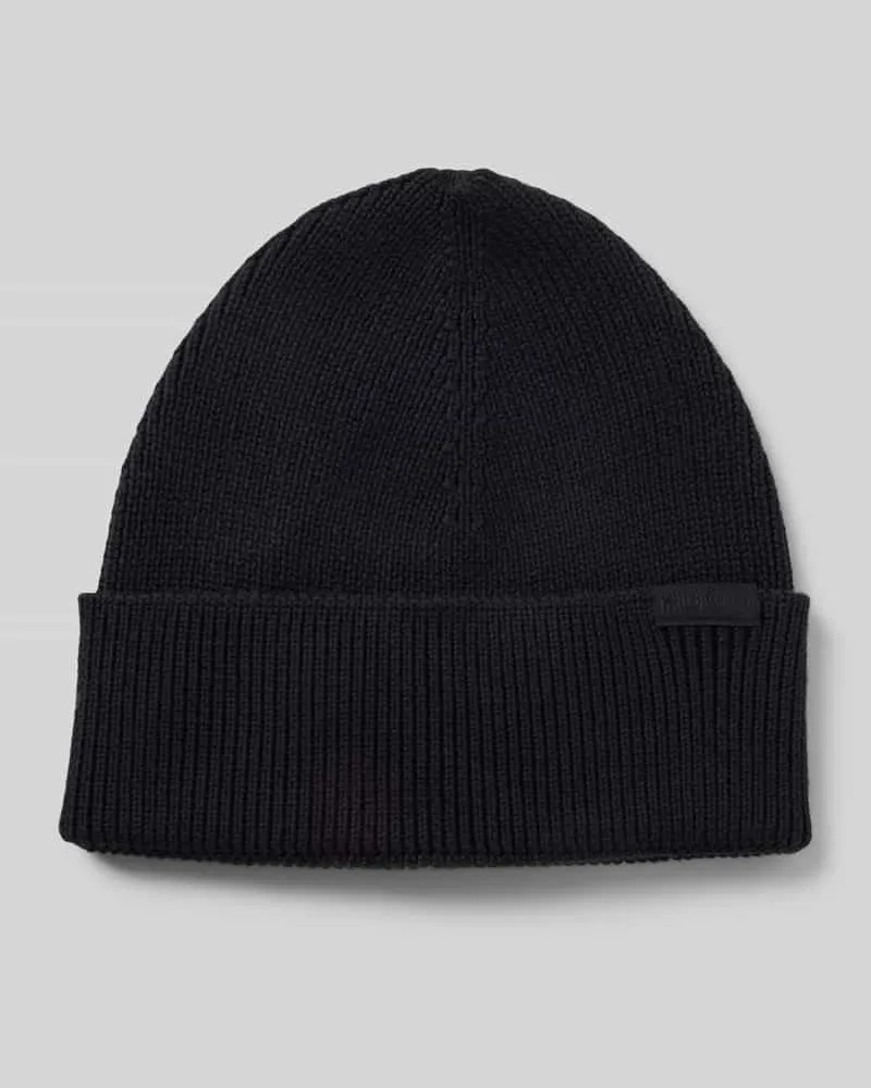 HUGO BOSS Beanie mit dezentem Logo-Detail Modell 'Xential Black