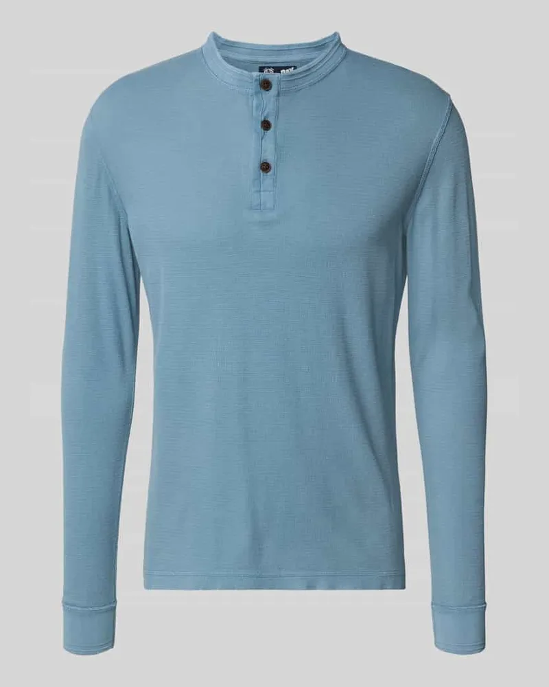 Superdry. Longsleeeve mit Knopfleiste Rauchblau