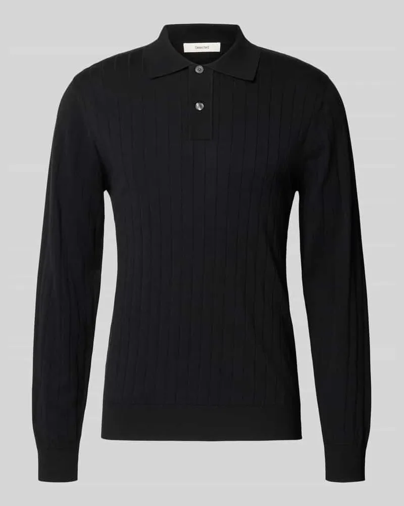 Selected Regular Fit Poloshirt aus reiner Baumwolle Modell 'TORINO Black