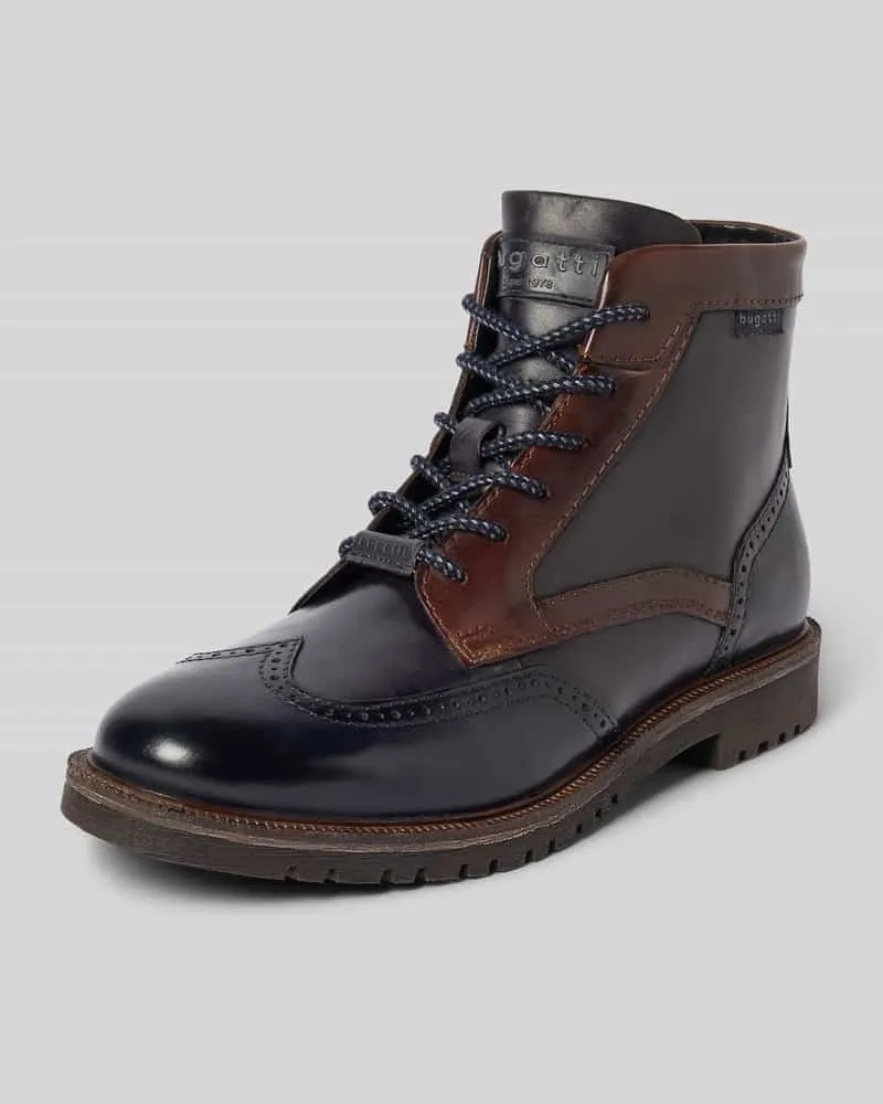 Bugatti Schnürstiefel mit Label-Detail Modell 'Seve Dunkelbraun