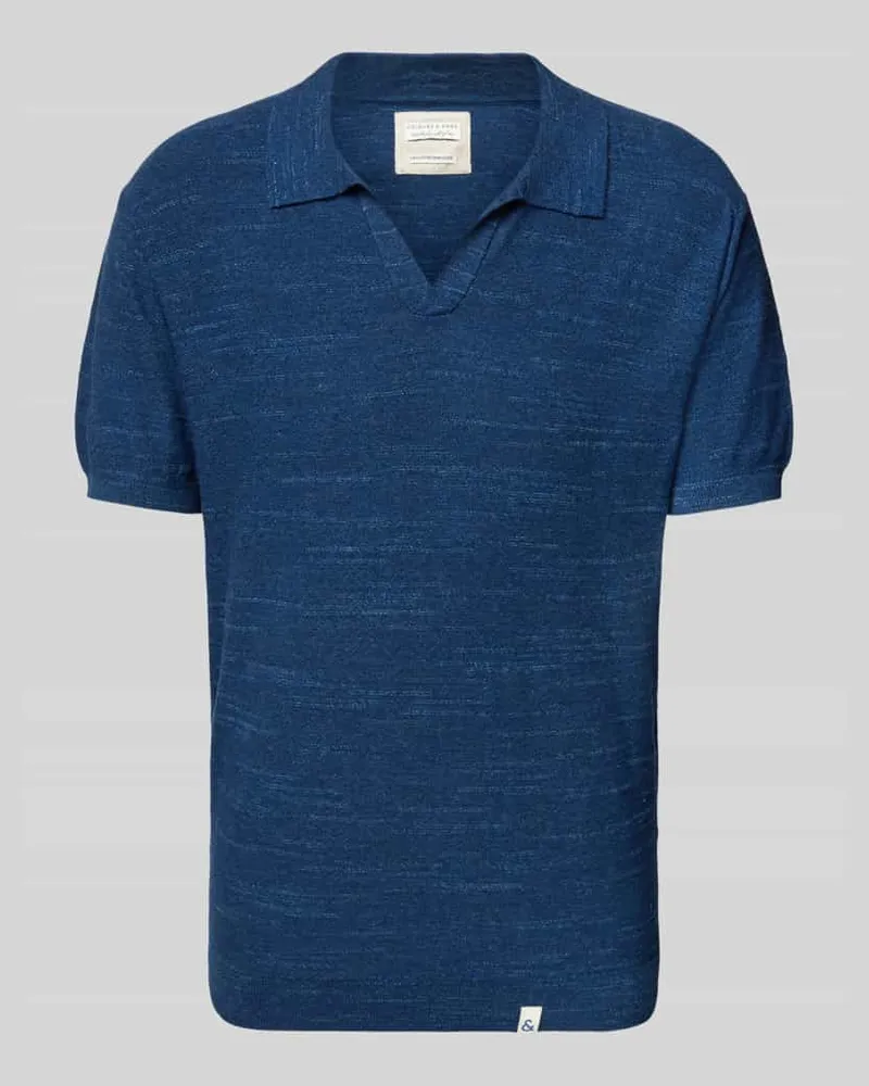 colours & sons Regular Fit Poloshirt mit V-Ausschnitt Marine