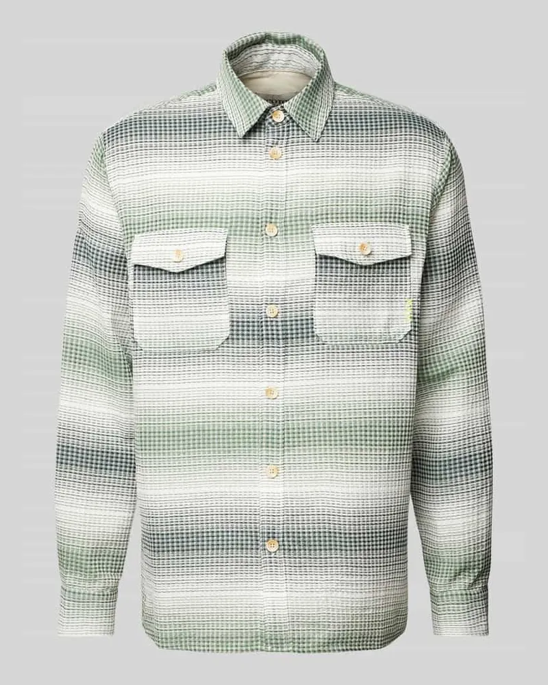 Scotch&Soda Relaxed Fit Hemdjacke mit Strukturmuster Hellgruen