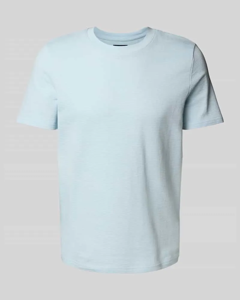 McNeal T-Shirt mit geripptem Rundhalsausschnitt Hellblau