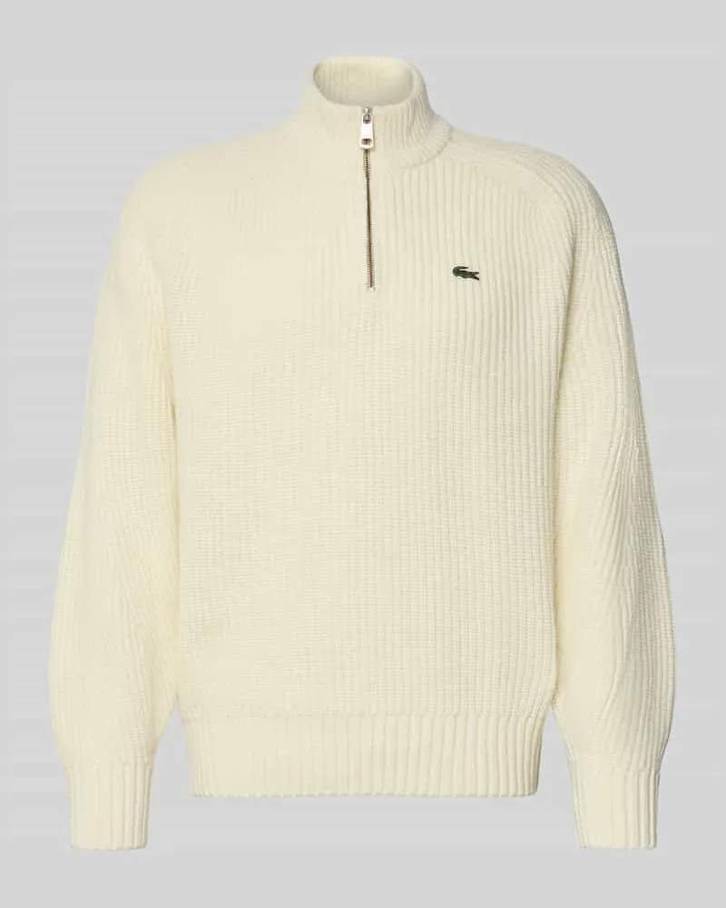 Lacoste Regular Fit Troyer aus reiner Wolle 