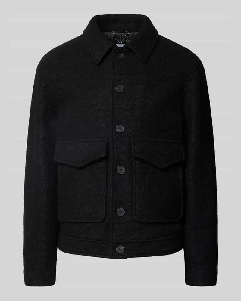 Antony Morato Relaxed Fit Jacke aus Woll-Mix Modell 'Mike Black