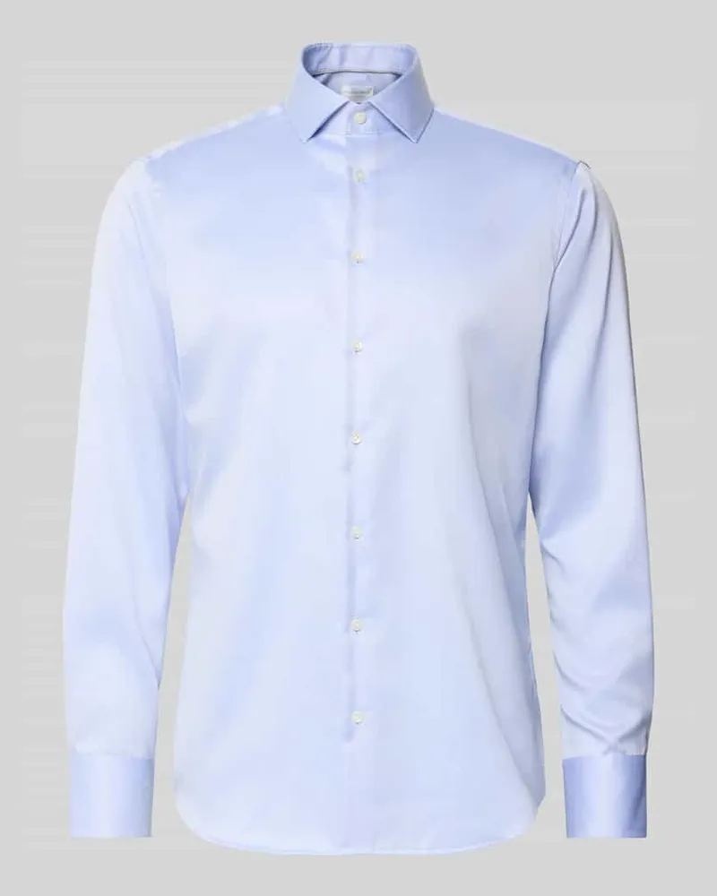 Christian Berg Regular Fit Business Hemd aus Baumwolle mit Haikragen Bleu