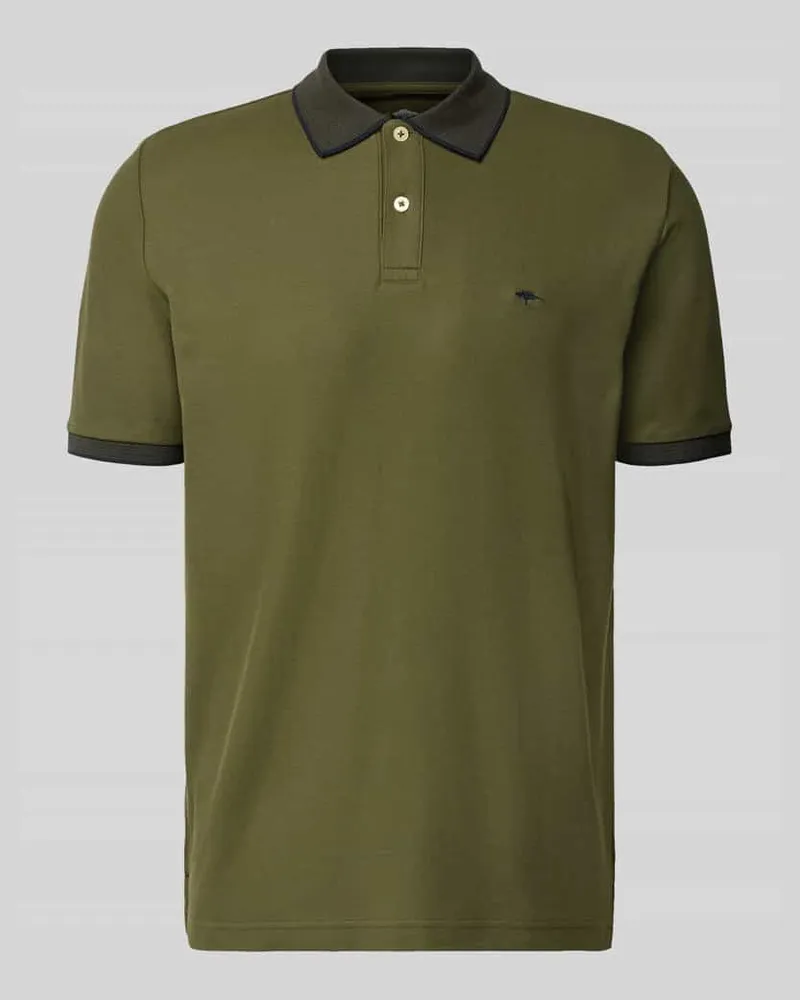 Fynch-Hatton Modern Fit Poloshirt mit Stitching Oliv