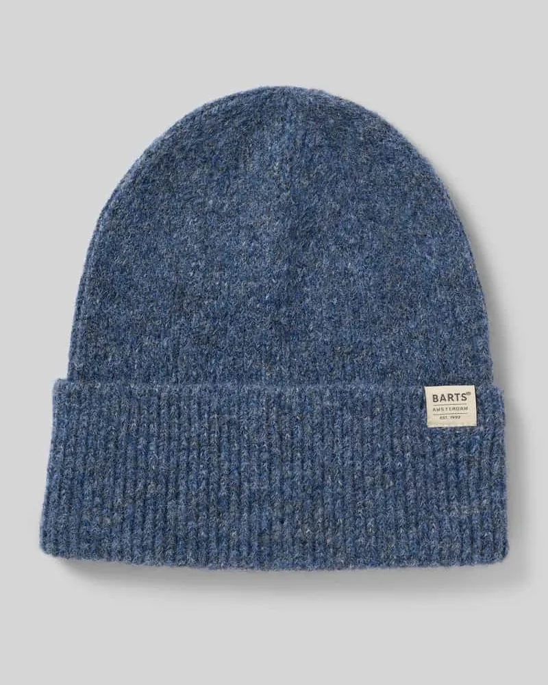 Barts Beanie mit Umschlag und Label-Detail Modell 'Willian Bleu