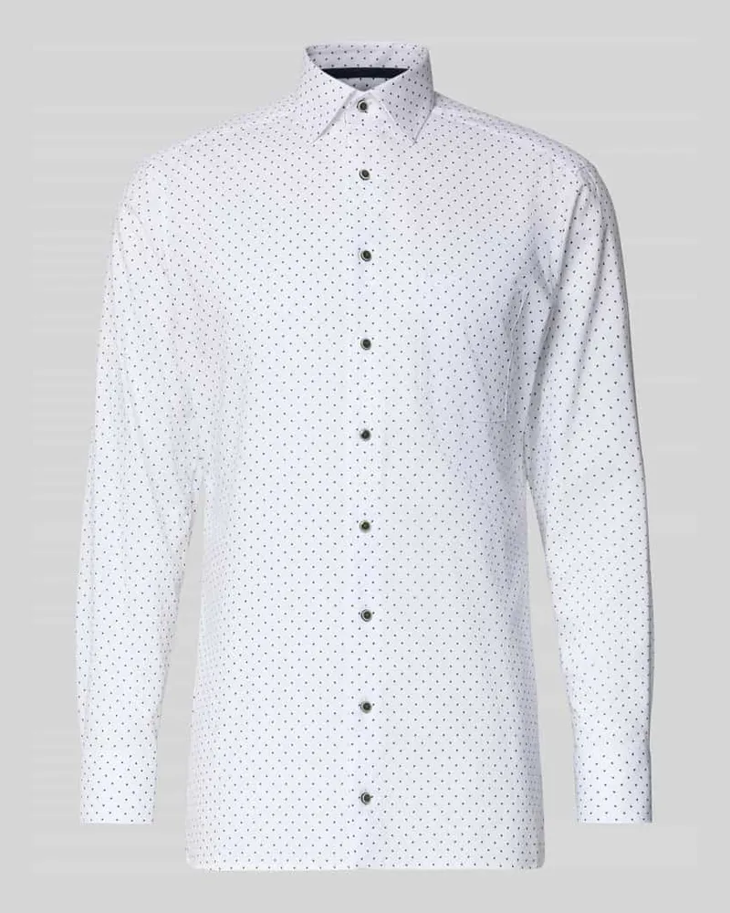 Olymp Regular Fit Businesshemd aus reiner Baumwolle mit Kentkragen Weiss