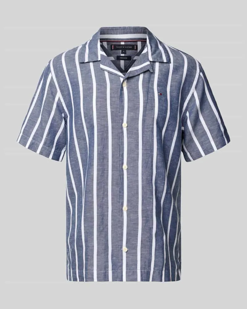 Tommy Hilfiger Regular Fit Freizeithemd aus Baumwoll-Leinen-Mix 