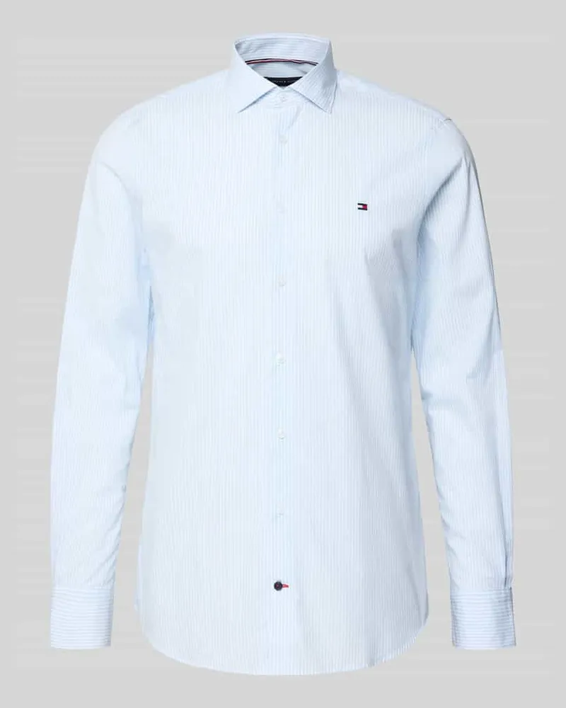 Tommy Hilfiger Slim Fit Businesshemd aus reiner Baumwolle Bleu