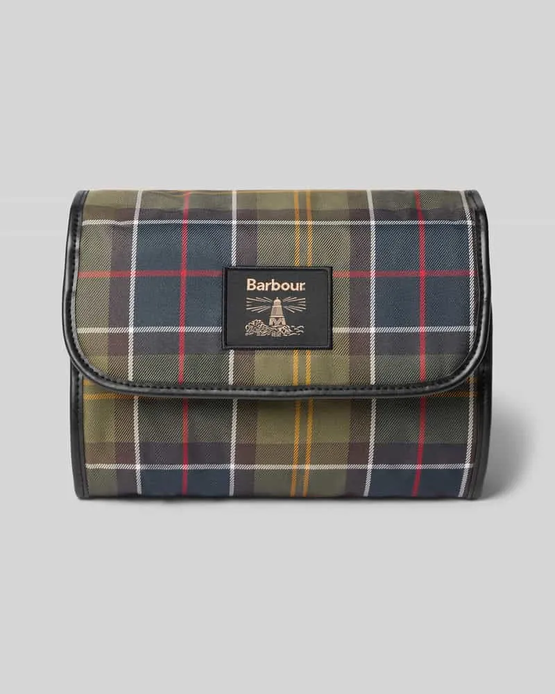 Barbour Kulturbeutel in aufklappbarer Form Oliv