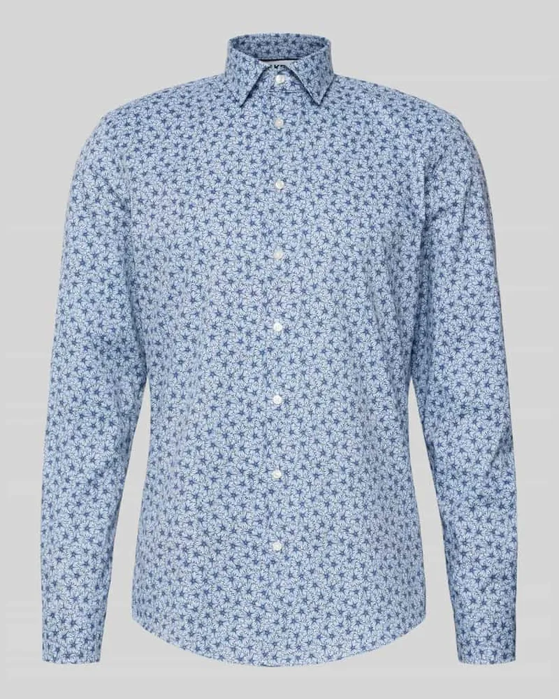 JAKE*S Slim Fit Business Hemd mit Kentkragen Weiss