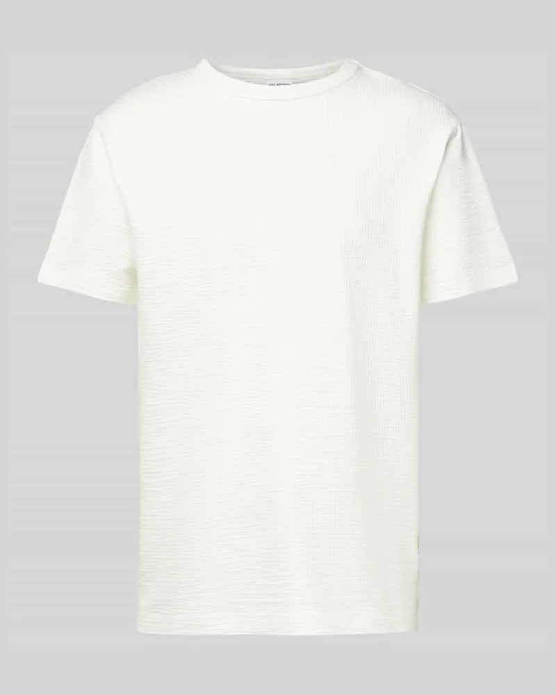 Selected Homme T-Shirt mit geripptem Rundhalsausschnitt Modell 'SANDER 
