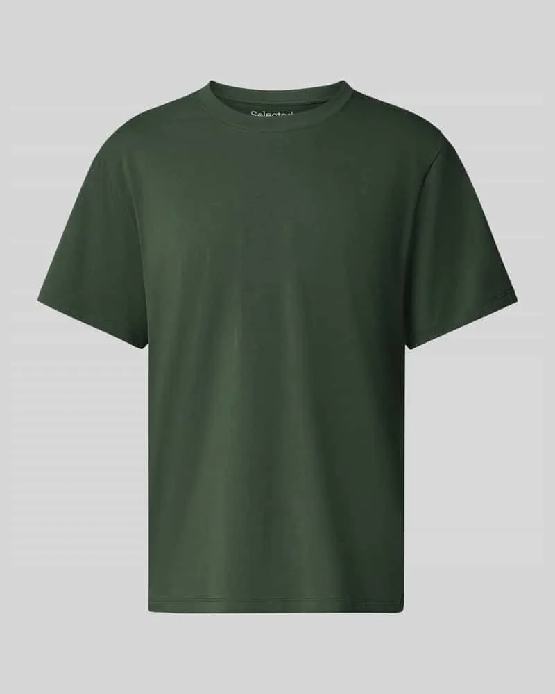 Selected Homme Regular Fit T-Shirt aus reiner Baumwolle Modell 'ASPEN Dunkelgruen
