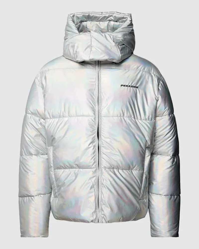 PEGADOR Steppjacke mit Label-Print Silber
