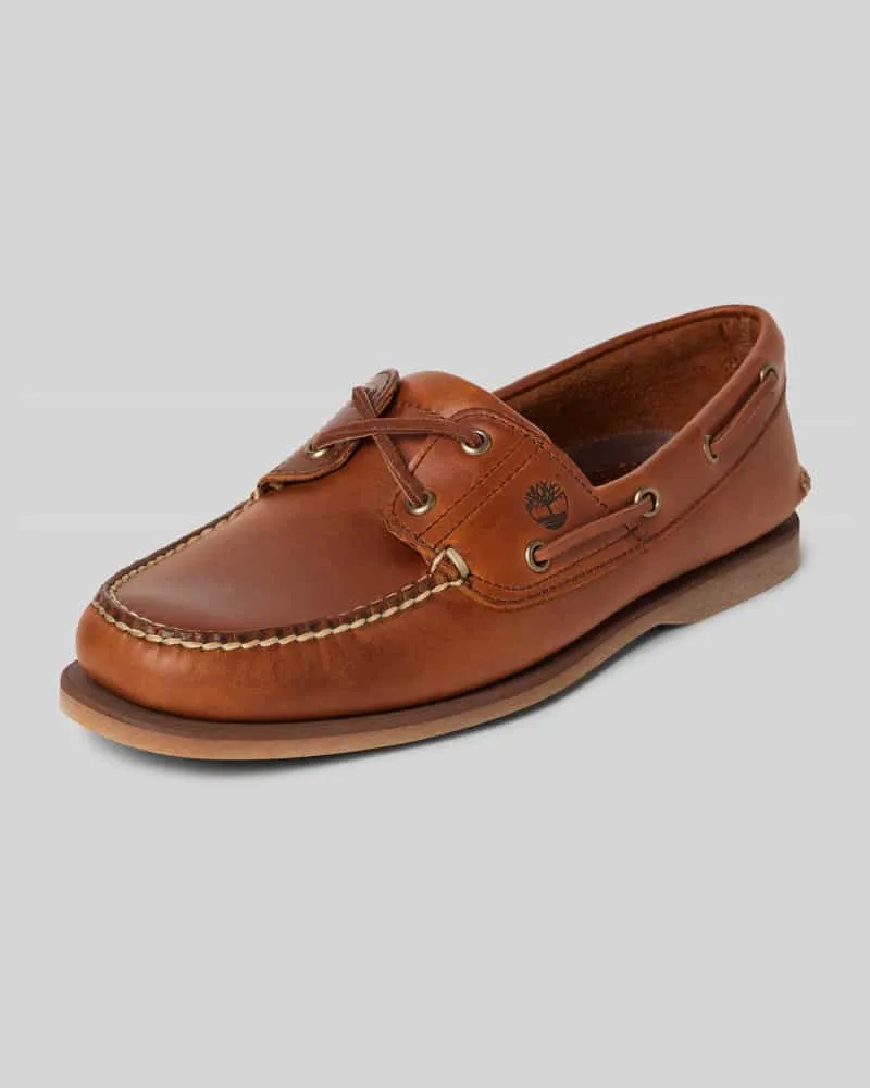 Timberland Bootsschuhe mit Logo-Print Modell 'CLASSIC BOAT Cognac