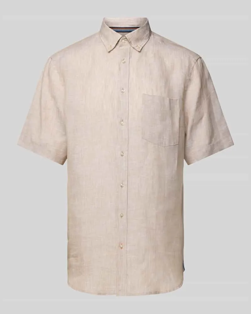 Christian Berg Regular Fit Freizeithemd aus reinem Leinen Sand
