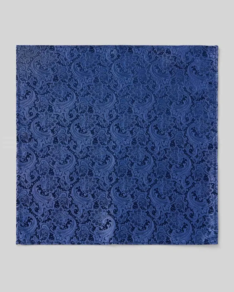 Monti Seideneinstecktuch mit Allover-Muster Blau