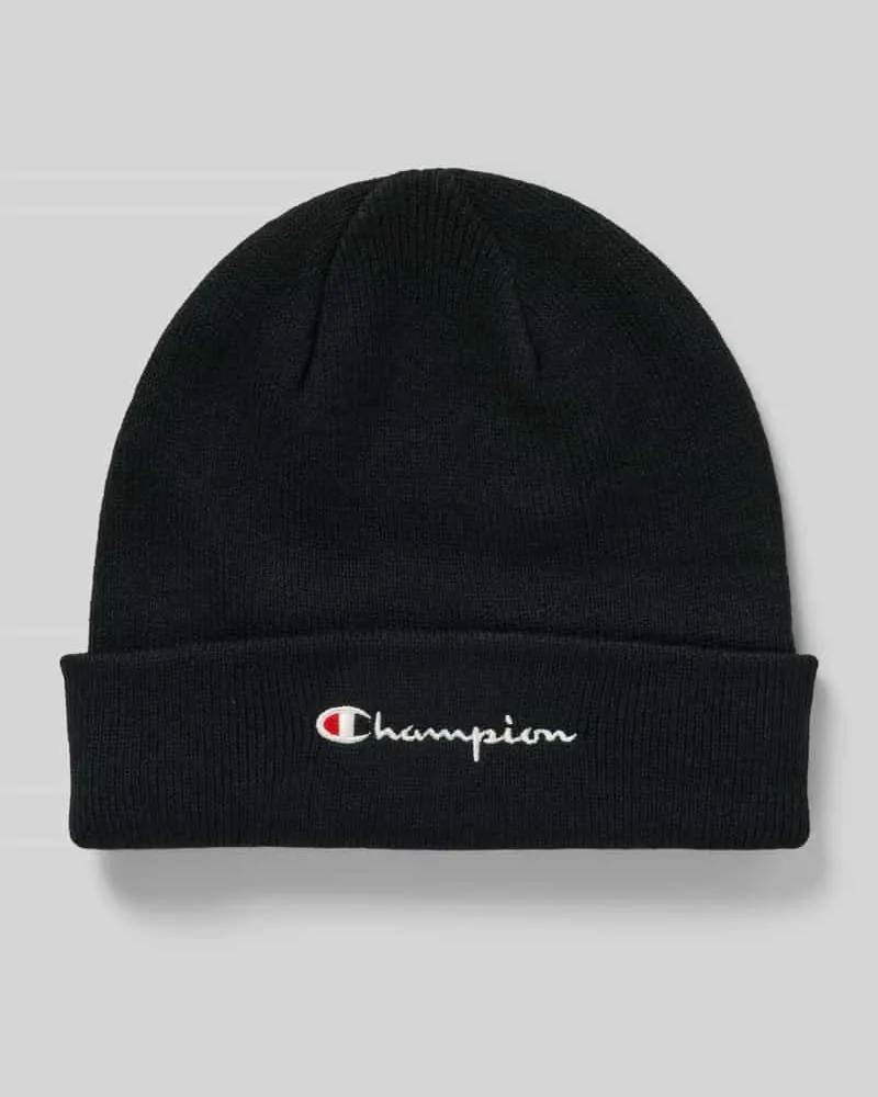 Champion Beanie mit breitem Umschlag und Logo-Stitching Black