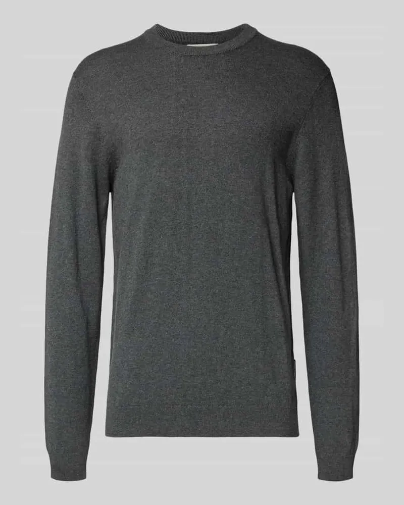 Casual Friday Regular Fit Strickpullover mit Kaschmir-Anteil Modell 'Halfdan Dunkelgrau