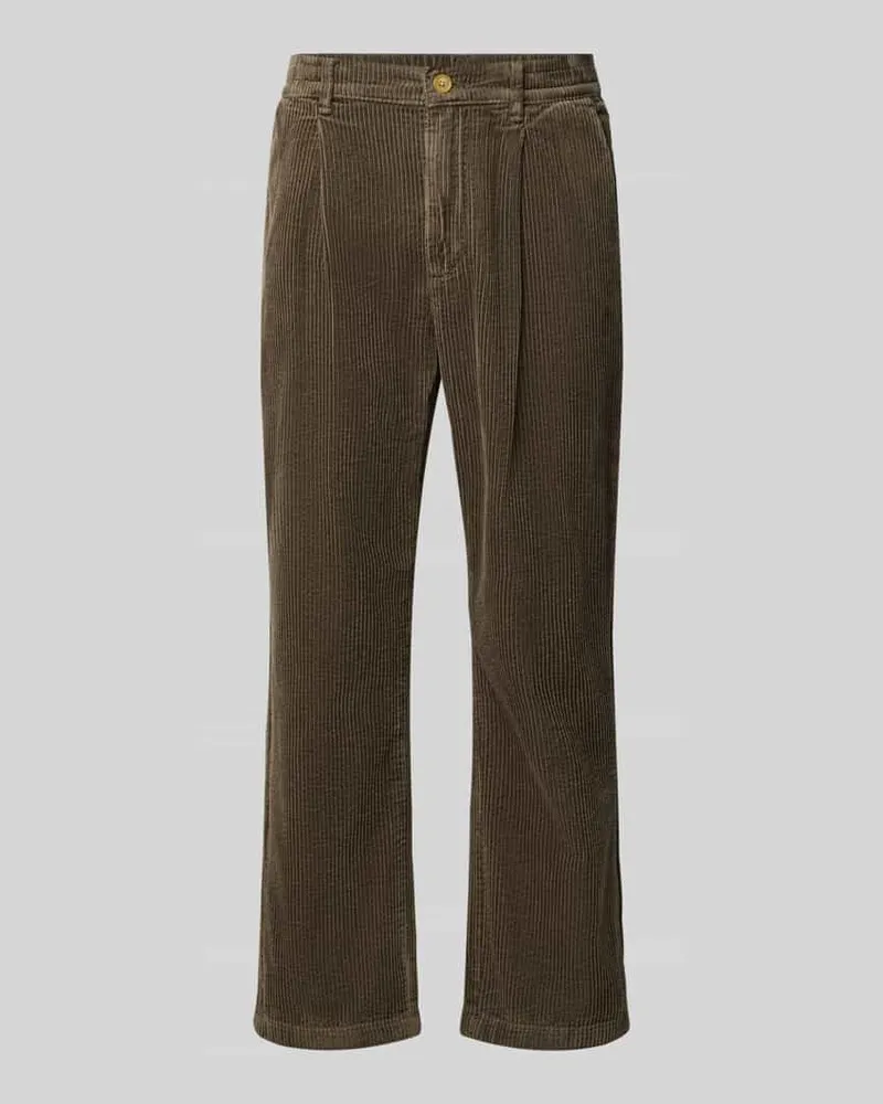 Lindbergh Cordhose mit Bundfalten und Eingrifftaschen Khaki