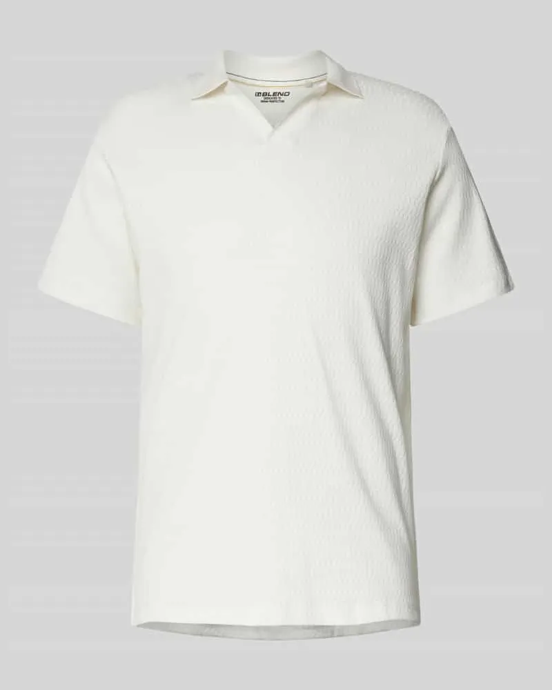 Blend Slim Fit Poloshirt mit Strukturmuster Weiss