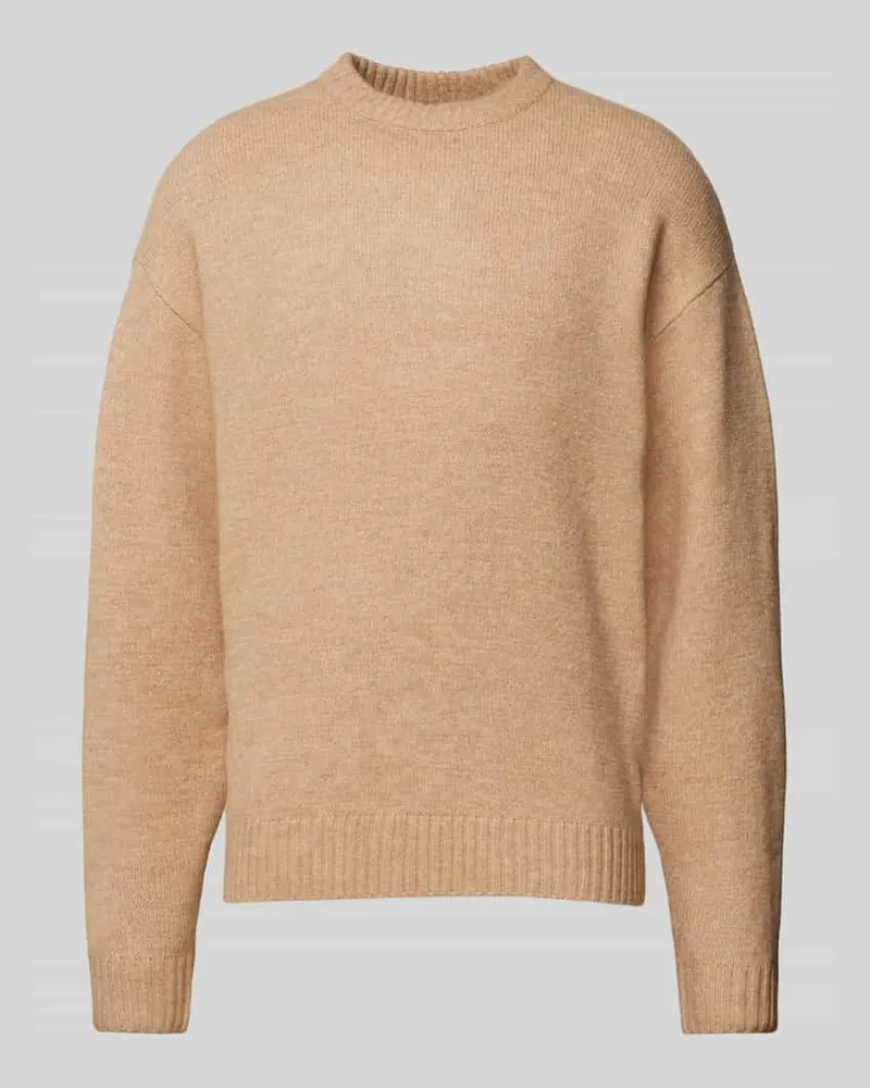Jack & Jones Strickpullover mit Rundhalsausschnitt Modell 'OLLIE Beige