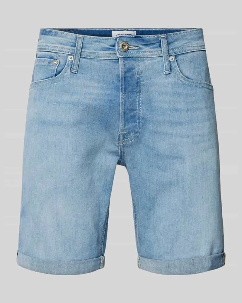 Jack & Jones Regular Fit Jeansshorts im 5-Pocket-Design Modell 'RICK Jeansblau