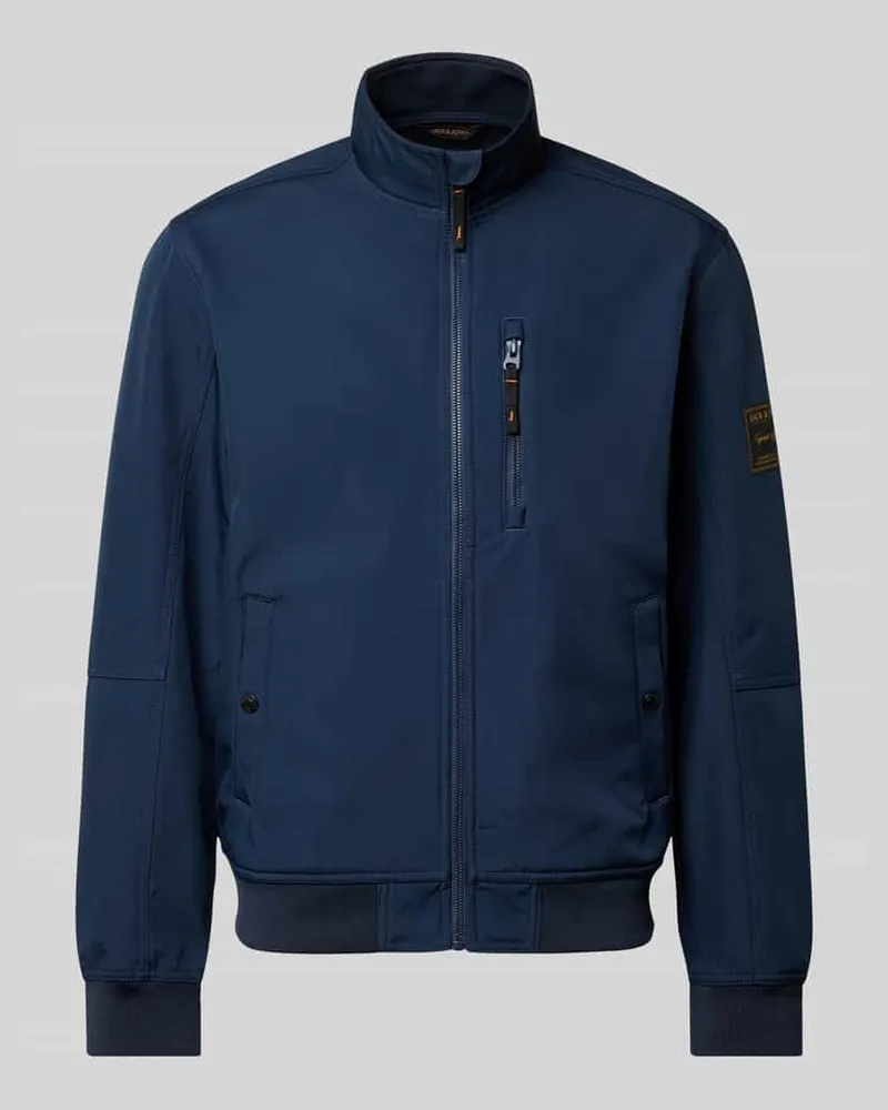 Jack & Jones Regular Fit Bomberjacke mit Stehkragen Modell 'Parker Marine