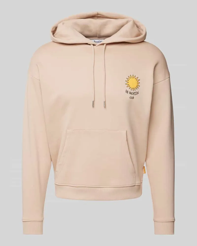 On Vacation Hoodie mit Label-Print Modell 'Another Day in Paradise Beige