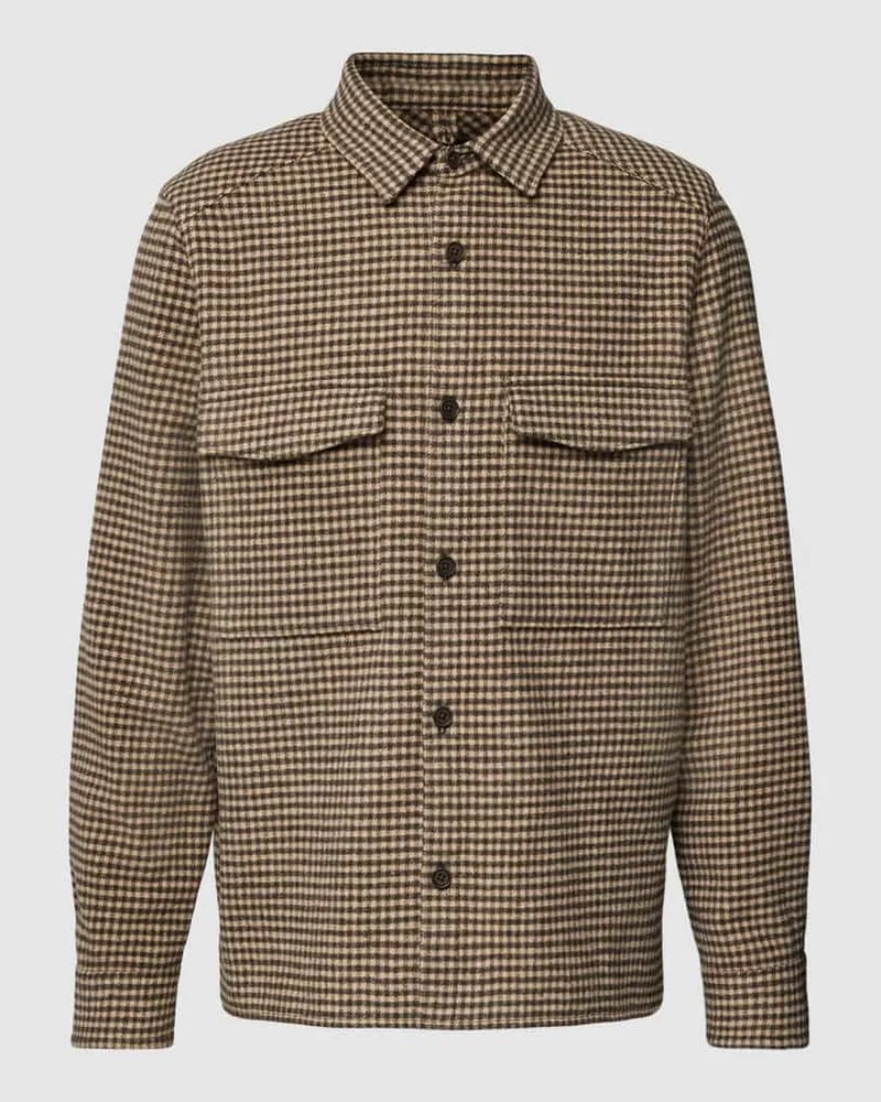 Drykorn Regular Fit Overshirt mit Pattentaschen Modell 'GUNRAY Beige