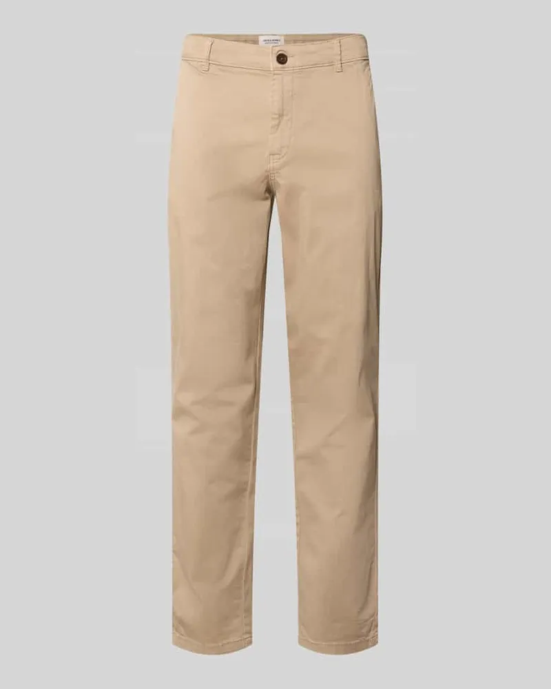 Jack & Jones Straight Fit Chino mit Eingrifftaschen Modell 'Vance Beige