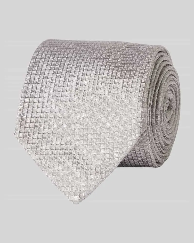 Gierre Milano Seidenkrawatte mit feinem Strukturmuster Silber