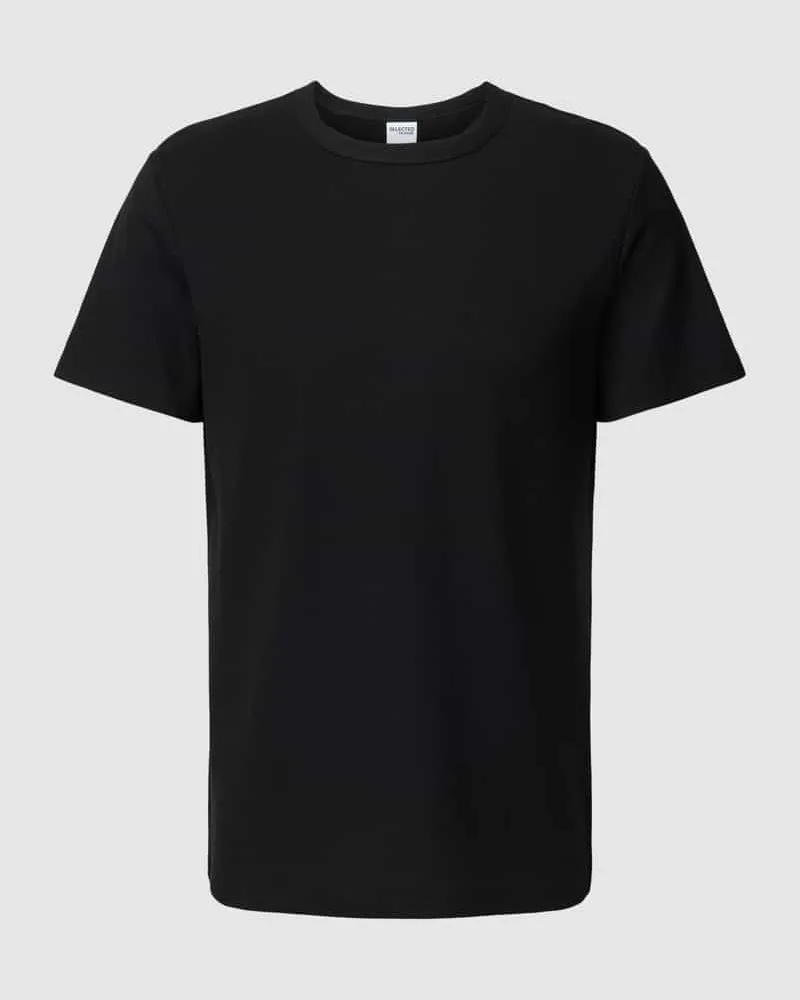 Selected Homme T-Shirt im unifarbenen Design Modell 'JOSEPH Black