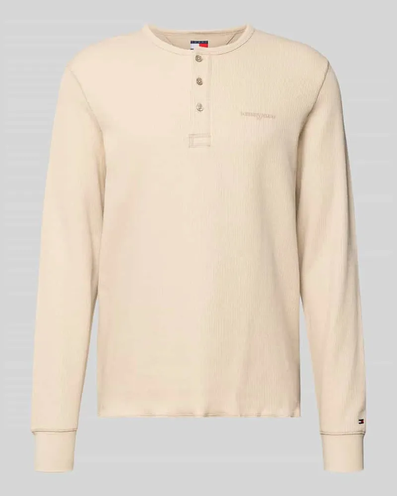 Tommy Hilfiger Regular Fit Langarmshirt aus reiner Baumwolle Beige