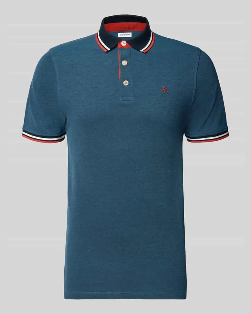 Jack & Jones Regular Fit Poloshirt mit Label-Stitching Modell 'PAULOS 