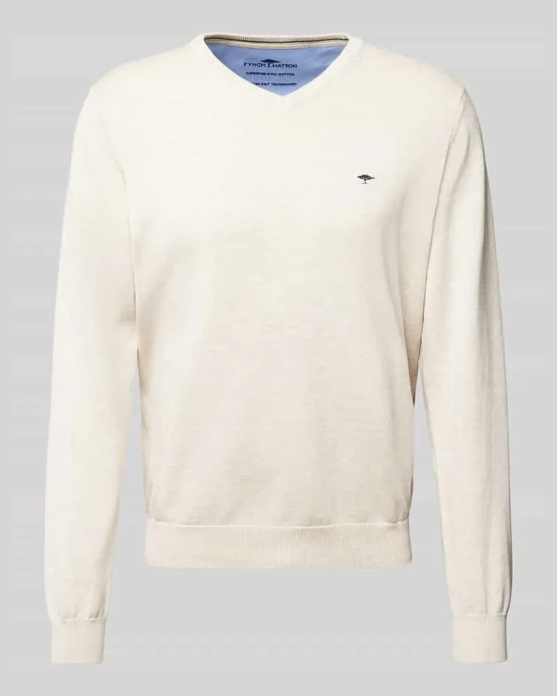 Fynch-Hatton Strickpullover mit Logo-Stitching 