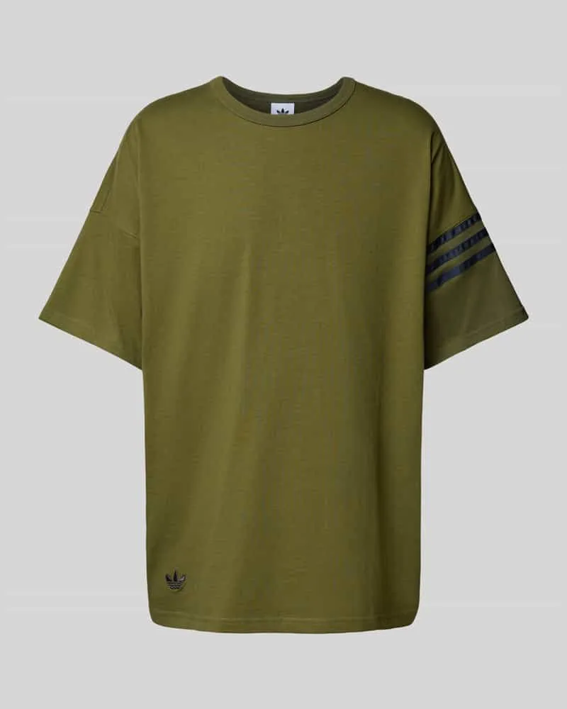 adidas T-Shirt mit Rundhalsausschnitt und Label-Stitching 