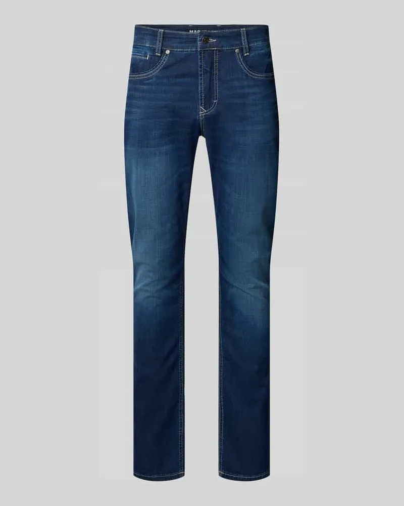 MAC Jeans Straight Fit Jeans aus Baumwoll-Mix Dunkelblau
